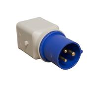 Spina a muro da parete adattatore presa industriale IP67 2P+T 16A 230V Blu