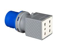 Spina adattatore presa industriale 230V due prese bipasso da 16A