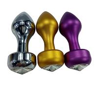 Spina anale 3 colori Per Scegli la dimensione media Crystal Bullet Shape Metal Plug anale Gioielli Butt Plug Inset Sex Toys