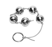 Spina anale Giocattoli sessuali in acciaio inossidabile con palline grandi da 2,5 cm Per Cinque sfere anali in metallo Butt Plug Ring Handheld Anal Bead