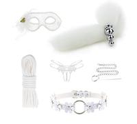 Spina anale Kit di giocattoli del sesso anale Coda Gancio anale Cosplay Coda Set di prodotti del sesso Anale Butt Plug Coda bianca （ZZ263）