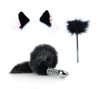 Spina anale Kit di giocattoli del sesso anale Coda Gancio anale Cosplay Coda Set di prodotti del sesso Anale Butt Plug Coda nera （ZZ005）