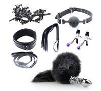 Spina anale Kit di giocattoli del sesso anale Coda Gancio anale Cosplay Coda Set di prodotti del sesso Anale Butt Plug Coda nera （ZZ005）