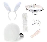 Spina anale Kit di giocattoli del sesso anale Coda Gancio anale Cosplay Coda Set di prodotti del sesso Anale Butt Plug Coda bianca （ZZ260）