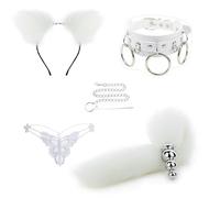 Spina anale Kit di giocattoli del sesso anale Coda Gancio anale Cosplay Coda Set di prodotti del sesso Anale Butt Plug Coda bianca （ZZ263）