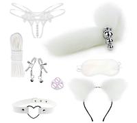 Spina anale Kit di giocattoli del sesso anale Coda Gancio anale Cosplay Coda Set di prodotti del sesso Anale Butt Plug Coda bianca （ZZ263）