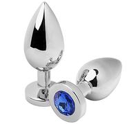 Spina anale metallica diamante blu media 7,62 cm
