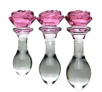 Spina anale New Flower Glass Anal Plug Butt Plug Dildo Prostata Anale Dildo Masturbatore Giocattoli del sesso anale