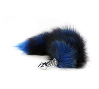 Spina anale Plug anale in metallo Butt Plug 80cm Long Tail Plug anale Butt plug anale Giocattoli del sesso anale (blu nero)