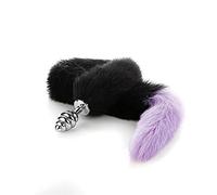 Spina anale Plug anale in metallo Butt Plug 80cm Long Tail Plug anale Butt plug anale Giocattoli del sesso anale (nero viola)