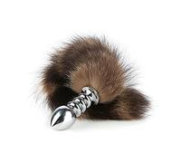 Spina anale Plug anale in metallo Long Tail Anal Butt Plug Giocattoli del sesso anale Butt Plug Tail Plug anale (colore caffè)