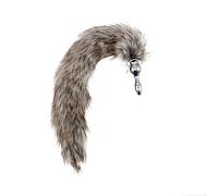Spina anale Può piegare la coda Plug anale Butt Plug Tail Butt plug anale in metallo Giocattoli del sesso anale Plug anale (marrone) W1009