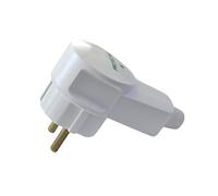 Spina angolare Schuko bianca con protezione da sovratensione, contatto di protezione IP20, 16 A ~ 250 V