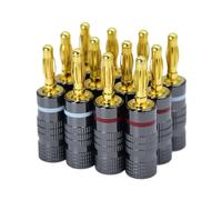 Spina audio jack da 4 mm Spine a banana for cavo 'altoparlante Placcato oro 24K Cavo adattatore a banana Clip for connettore 4 8 12 Confezione da 24 pezzi(4pcs)