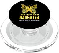 Spina Bifida Supporto Figlia Ragazza Giallo Farfalla Genitori PopSockets PopGrip per MagSafe