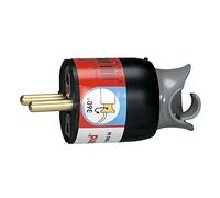 Spina bipolare 2P+T 16A rotante mobile nero (Legrand 050173)