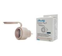 Shelly Outdoor Plug S - Presa collegata esterna Matter, tipo F, 12 A (2500 W), impermeabile (IP44), Wi-Fi, misurazione del consumo energetico, compatibile con Apple Homekit, Alexa, Google, SmartThings