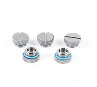 Spina Di Raffreddamento Ad Acqua, Tappo Acqua Ottone G1/4 A Vite Per Computer Cromato Raccordo Chiusura Dell'Acqua Avvitato Con Filettatura Guarnizione In Silicone Raccordi Tubo Confezione 5 Pezzi