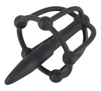 Gabbia per glande in silicone con dilatatore uretrale (nero)