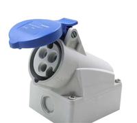 Spina e presa industriale 16A 32A 3 pin 4 pin 5 pin Accoppiatore montato su pannello a parete Alimentatore 220V 380V 415V cc(C-CONNECTOR,NTC1-432 6H 415V)