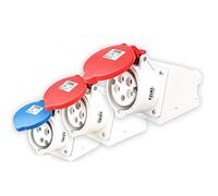 Spina e prese industriali blu, spina industriale e presa a muro, IP44, 3 pin, 32 A, presa con connettore per spina impermeabile (3 pin, presa-A 32 A)