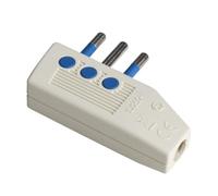 Spina Elettrica Piatta 10A 2P + T Uscita Cavo Angolare a 90°, Spina Attacco Italiano Piccolo 10A,Spessore 12mm Salvaspazio (1 Pezzo)