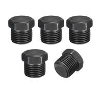 Spina filettata esagonale 1/2 PT maschio, 5Pz, nero per tubi