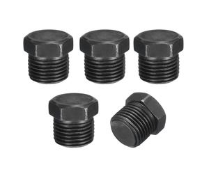Spina filettata esagonale 1/2 PT maschio, 5Pz, nero per tubi
