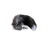 Alive Black and White Fox Tail Anal Pleasure M