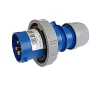 SPINA INDUSTRIALE VOLANTE 230V CEE 6H 2P poli + T 16A IP67 per esterno impermeabile blu