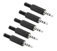 Spina Jack 3,5mm 4 Poli Volante con Guidacavo, 5x | Connettore a Saldare