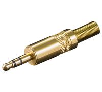 Spina jack stereo 3,5 mm, in metallo placcato oro. Set da 5