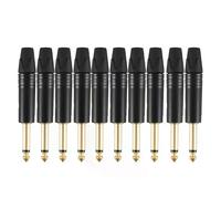 Spina jack stereo Neutrik da 635 mm, 10 pezzi, placcata in oro, mono, professionale, a 2 poli, 635 mm,