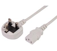 Spina Mains UK a Cavo IEC C13, 10A, 2m, Bianca - PELB2144