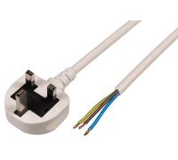 Spina Mains UK Con Fusibile Da 13A A Cavi Nudi, 1.50mm, 6m, Bianca PELB2291