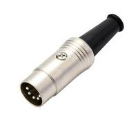 Spina maschio DIN per hardware della tastiera, connettore a 5 pin con guscio argento e manicotto nero, accessorio per strumentisti cavo tastiera audio
