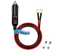 Spina maschio Presa accendisigari + Terminale ad occhiello Cavo di alimentazione a molla 16AWG Alimentazione CC Presa 12/24 Volt per inverter per auto Pompa di gonfiaggio pneumatici (2Ft)