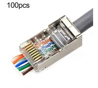 Spina modulare per connettore RJ45 passante schermato Cat5e da 100 pezzi
