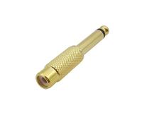 Spina mono maschio da 6,35 mm da 1/4 di pollice placcata in oro a connettore adattatore for mixer audio jack femmina RCA 6.35 Spine TS Convertitore audio RCA(10Pcs)
