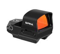 SPINA OPTICS STO-38T Red Dot Sight，Mirino a Riflessione, 1x29x38mm Mirino a Punto Rosso, 4 Reticoli Regolabili per Calibro 20mm Picatinny, Ottiche a Punto Rosso con Funzione Shake Awake