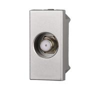 Spina passante per antenna TV, Moduli Grigi, grigio, Compatibile Con BTicino Axolute, antenna, ethernet, TV, antenna, USB, schuko, Per Placche originali e compatibili