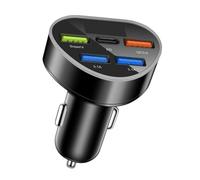 Spina per caricabatterie per auto per auto, 66 W Splitter per accendisigari per auto con display di tensione a LED, adattatore universale per caricabatteria da auto ad alta velocità per telefoni