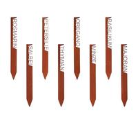 Spina per erbe aromatiche, 25 cm, design ruggine, set da 8 pezzi, decorazione da giardino, decorazione per erbe, effetto ruggine