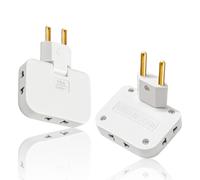 Spina Piatta, 2 Pezzi Spina Ladron Spina Piatta da Parete a 180 Gradi,Presa Multipla US-EU,Plug e Play, Spine Piatte Dietro i Mobili per Viaggiare in Europa