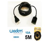 Spina Presa 10A Prolunga estensibile a spirale 5 Metri Cavo elettrico Molla