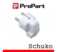 Spina Schuko Angolare 90° Bianca per Prese Europee Sicura 16A