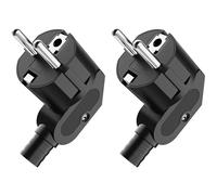Spina Schuko angolare impermeabile 2 pezzi, 250V, 16A, nero