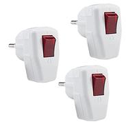 Spina Schuko con interruttore 3 pezzi, spina di sicurezza PABANCE con interruttore, spina angolare con interruttore, IP20 interno 250V (16A), bianco