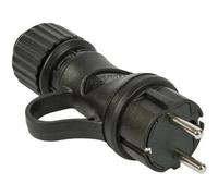 Spina Schuko nera con anello 16A 250V IP44 per Sistema EIVA - Nero