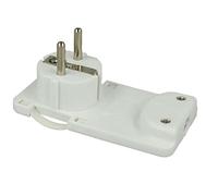 Spina Schuko Piatta Salvaspazio 16A 250V, Uscita Cavo a 90 Gradi, Design Ultrapiatto e Compatto per Spazi Stretti, Dimensioni 95x48mm (Bianco)
